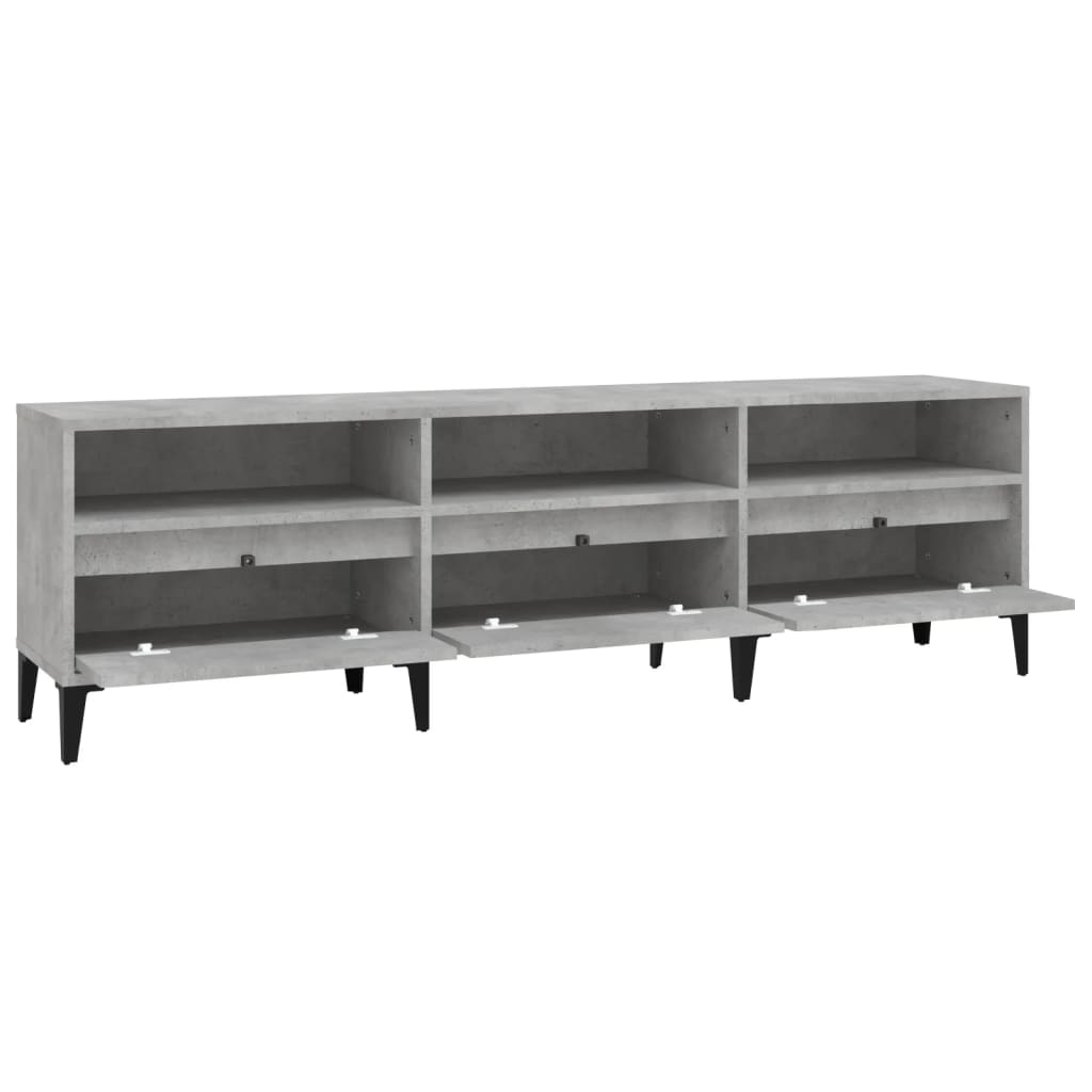 Meuble TV gris béton 150x30x44,5 cm en bois