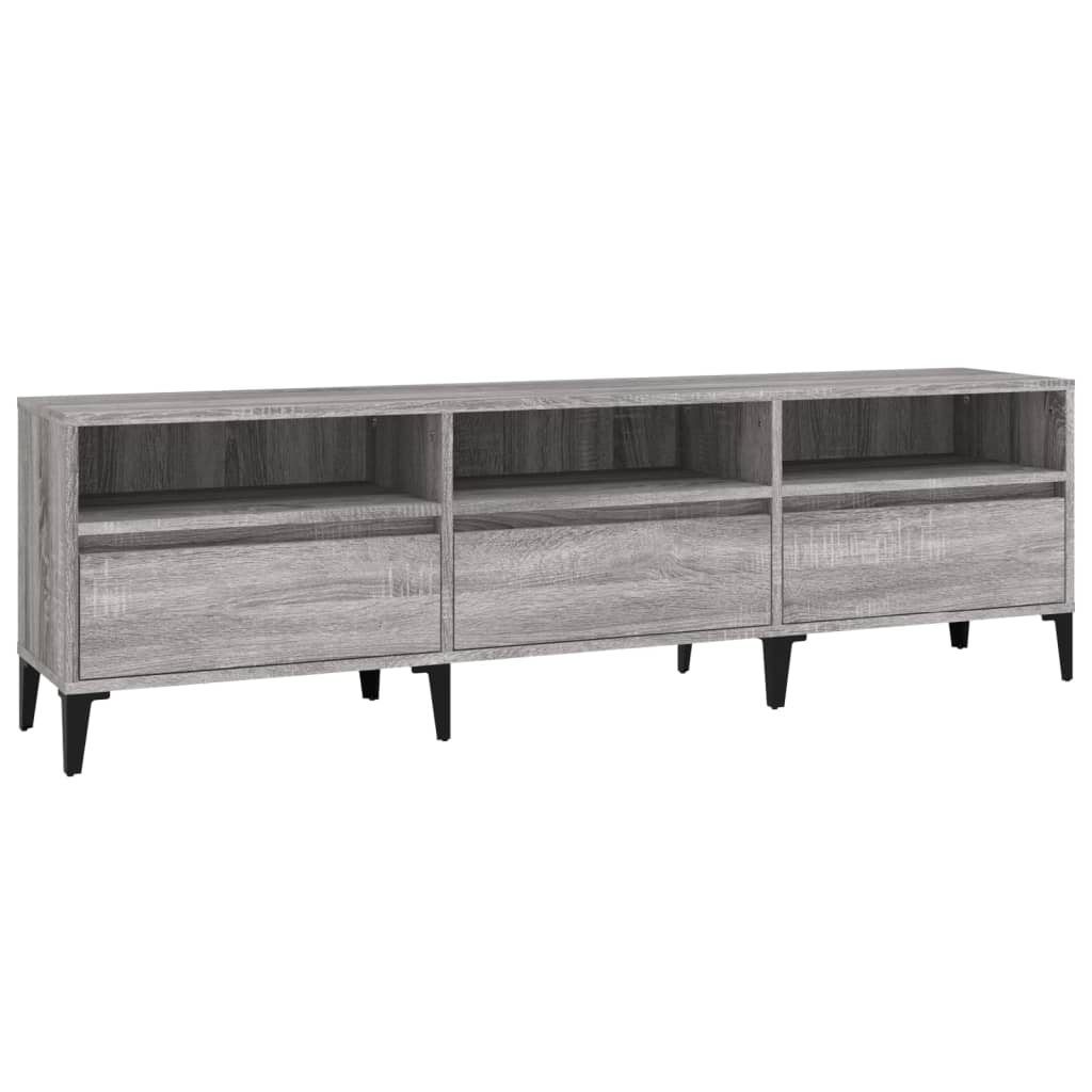 TV Cabinet Gray Sonoma 150x30x44.5 cm Wood Material