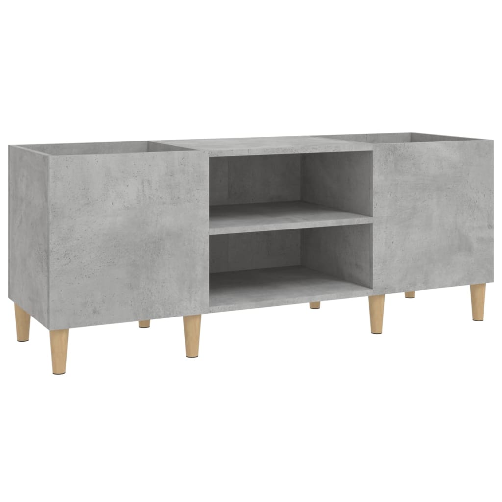 Record Cabinet Concrete Grey 121x38x48 cm Wood Material