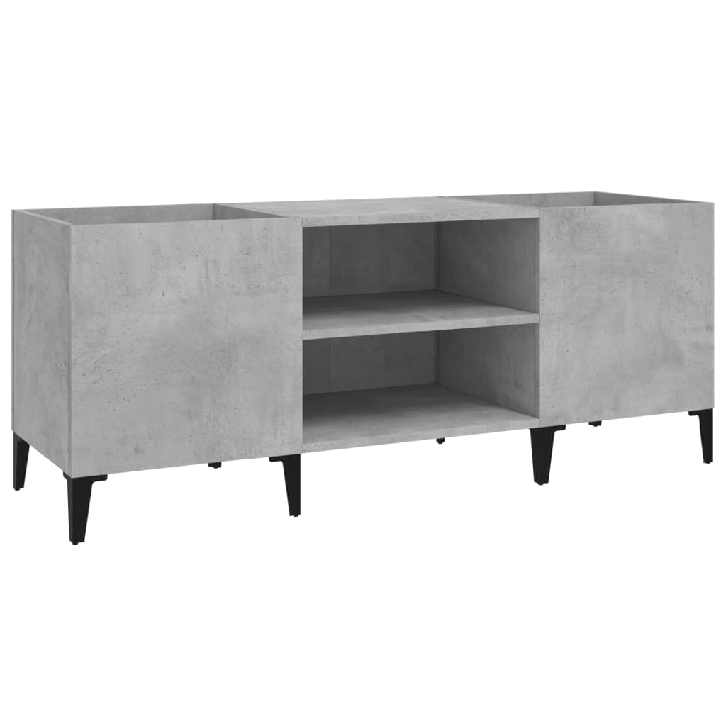 Record Cabinet Concrete Grey 121x38x48 cm Wood Material