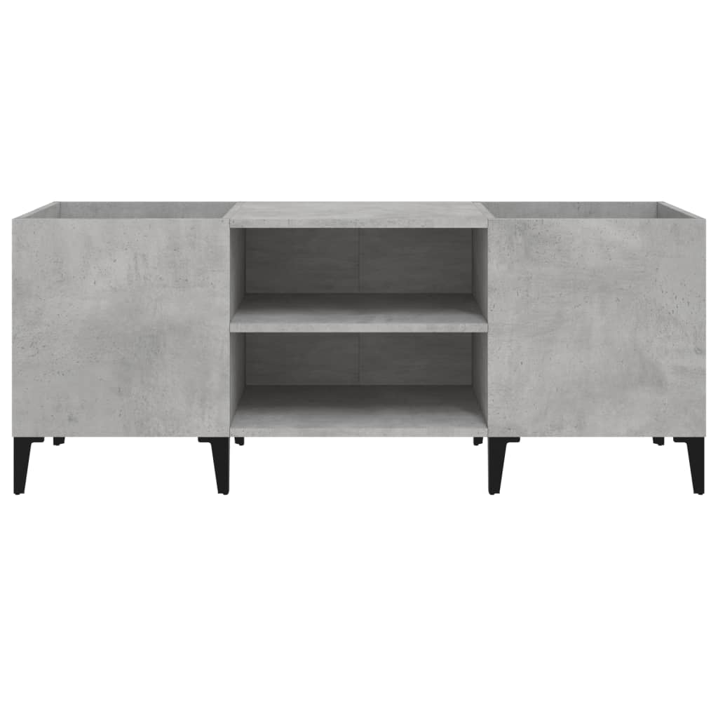 Record Cabinet Concrete Grey 121x38x48 cm Wood Material