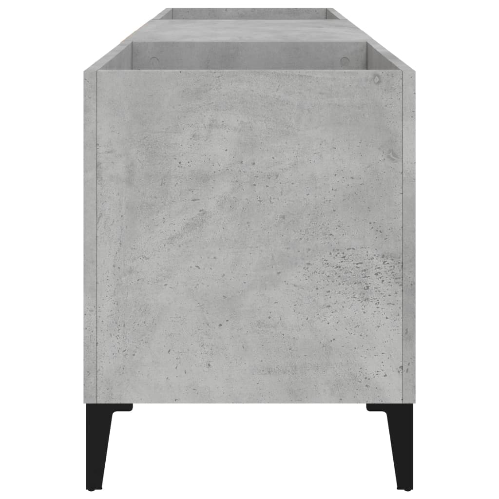 Record Cabinet Concrete Grey 121x38x48 cm Wood Material