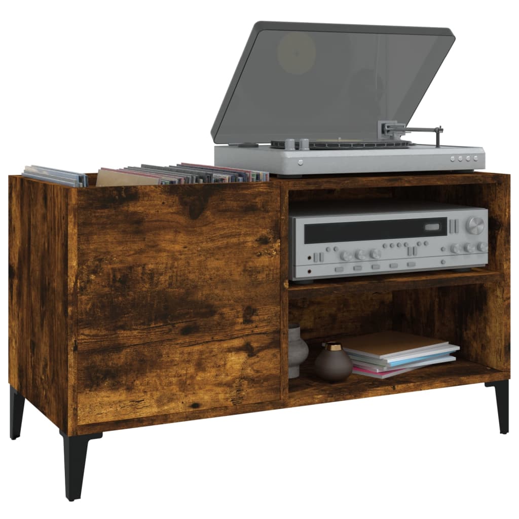 Armoire à panneaux chêne fumé 84,5x38x48 cm matériau bois