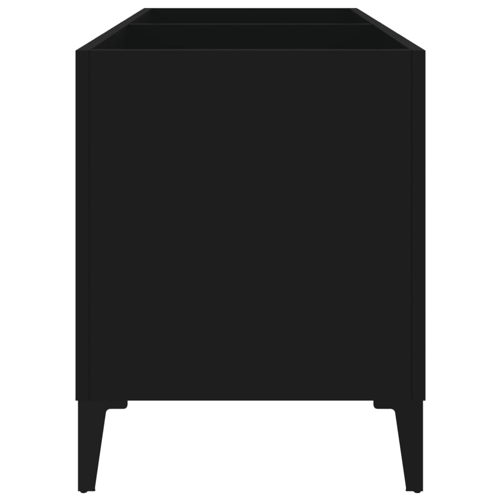Record Cabinet Black 74.5x38x48 cm Wood Material