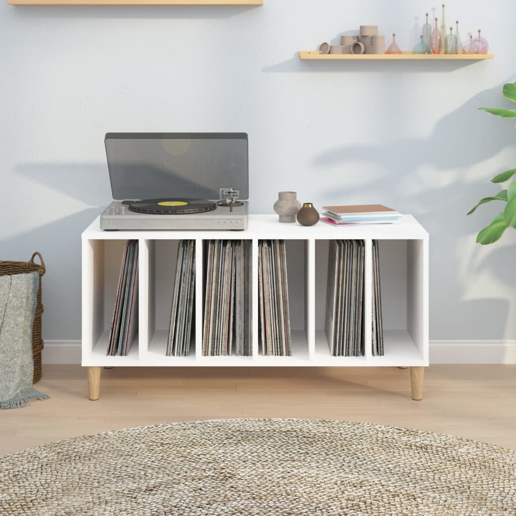 Record Cabinet White 100x38x48 cm Wood Material