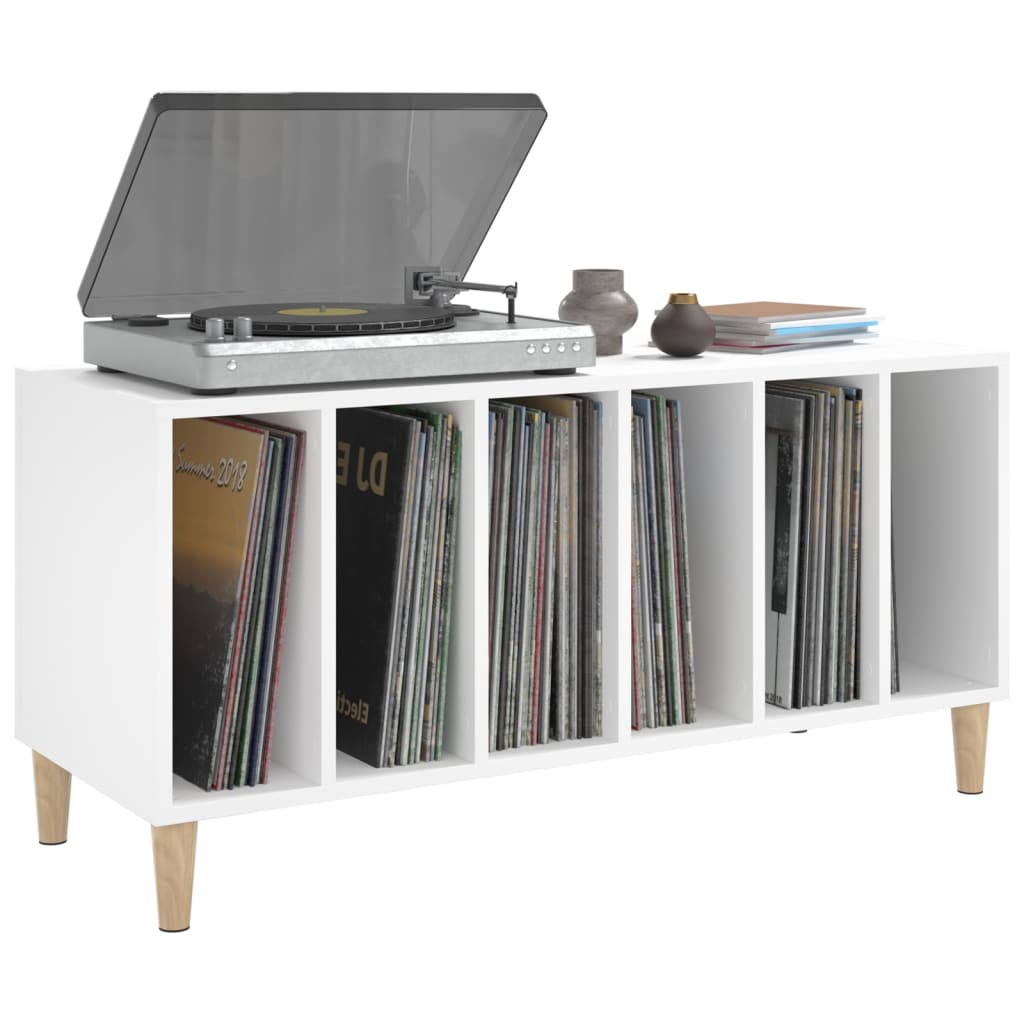 Record Cabinet White 100x38x48 cm Wood Material