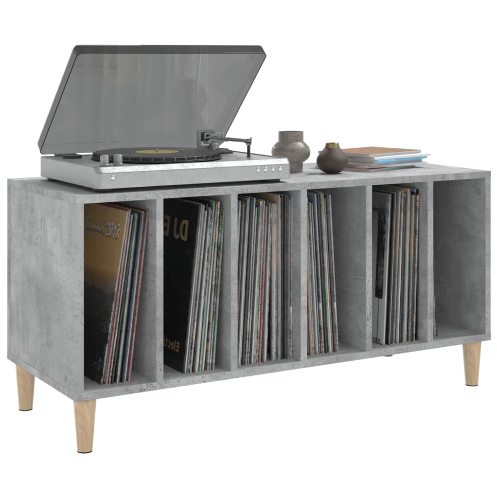 Record Cabinet Concrete Grey 100x38x48 cm Wood Material