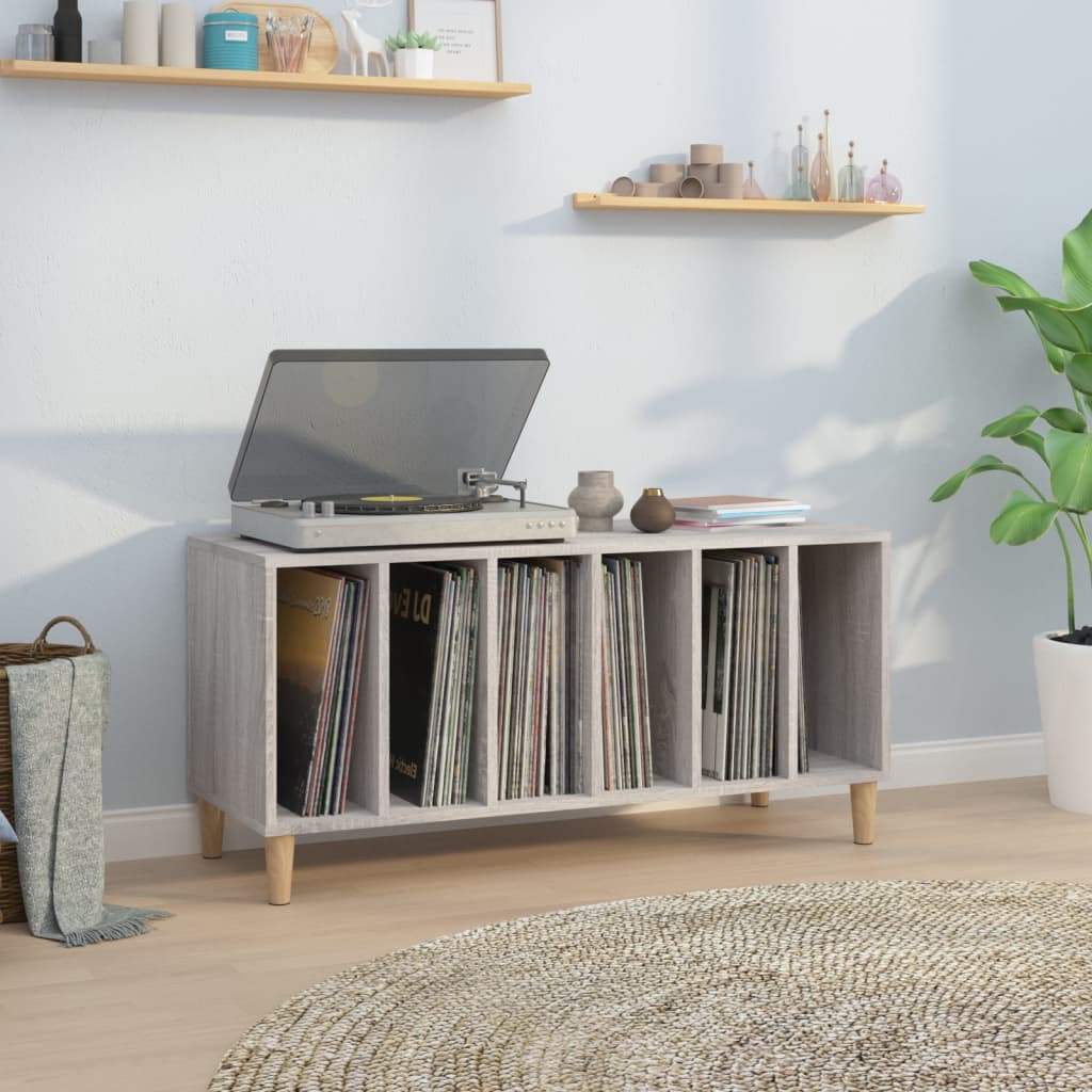 Record Cabinet Gray Sonoma Oak 100x38x48 cm Wood Material