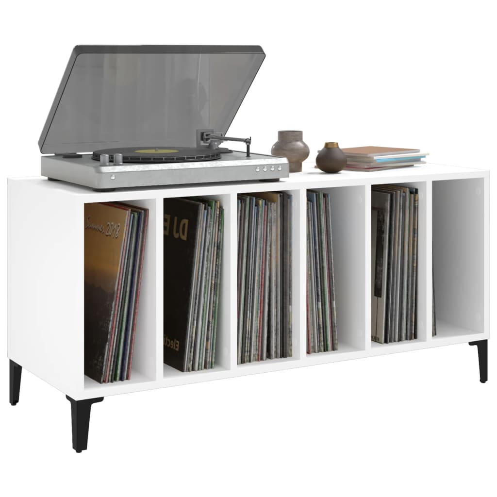 Record Cabinet White 100x38x48 cm Wood Material