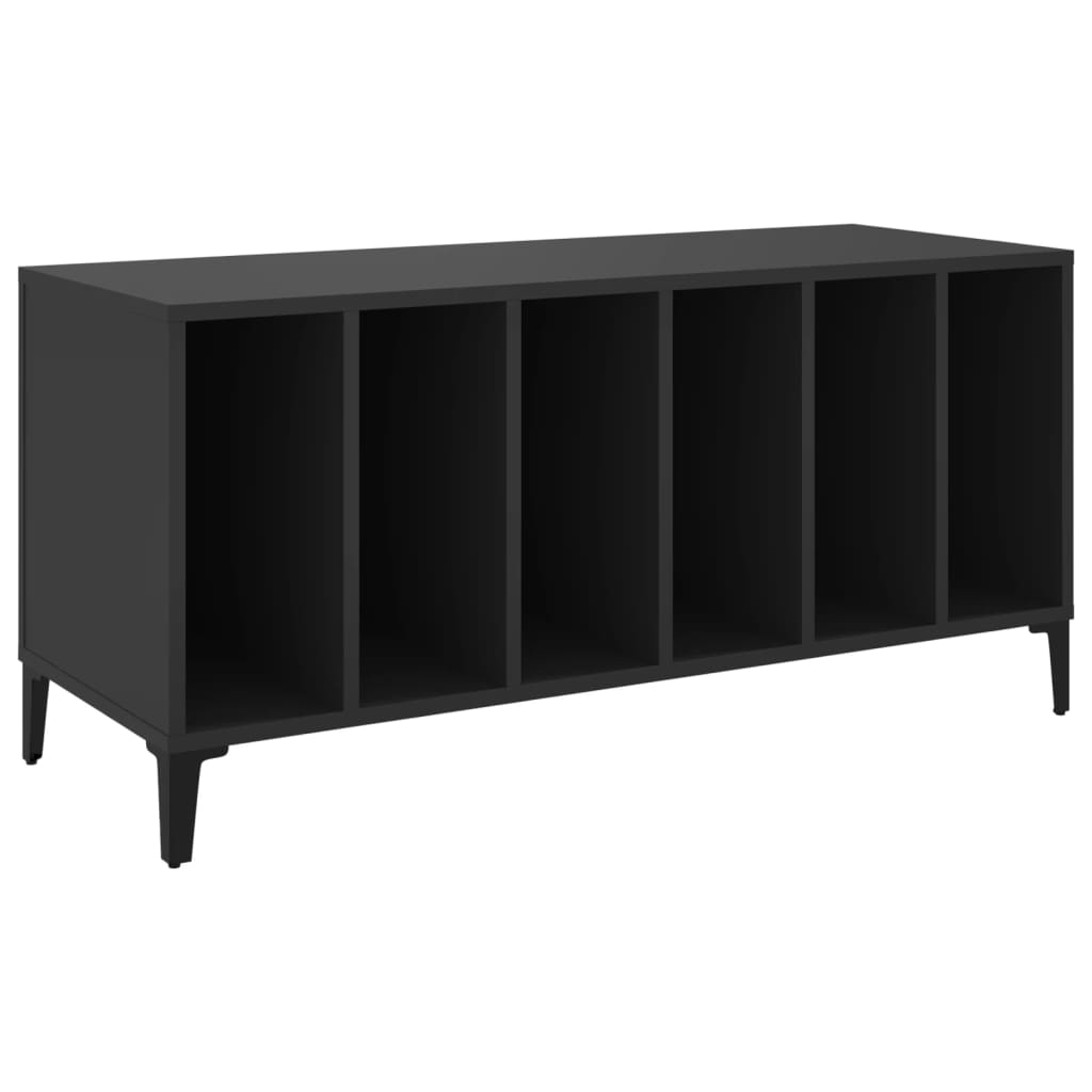 Record Cabinet Black 100x38x48 cm Wood Material