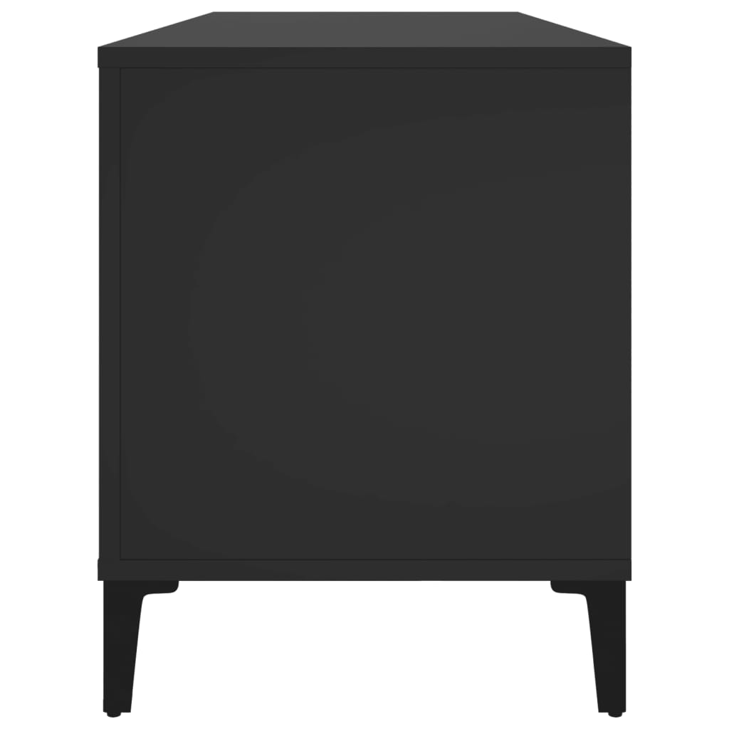 Record Cabinet Black 100x38x48 cm Wood Material