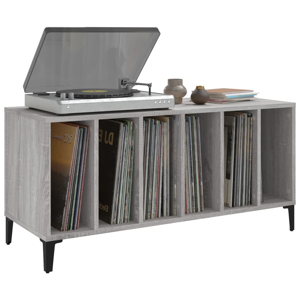 Record Cabinet Gray Sonoma 100x38x48 cm Wood Material