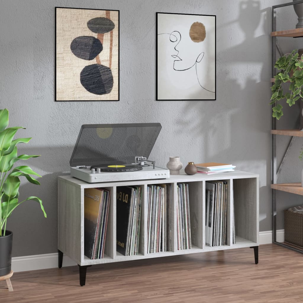 Record Cabinet Gray Sonoma 100x38x48 cm Wood Material