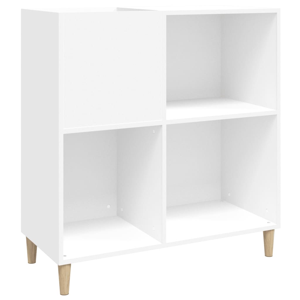 Record Cabinet White 84.5x38x89 cm Wood Material