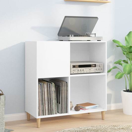 Record Cabinet White 84.5x38x89 cm Wood Material
