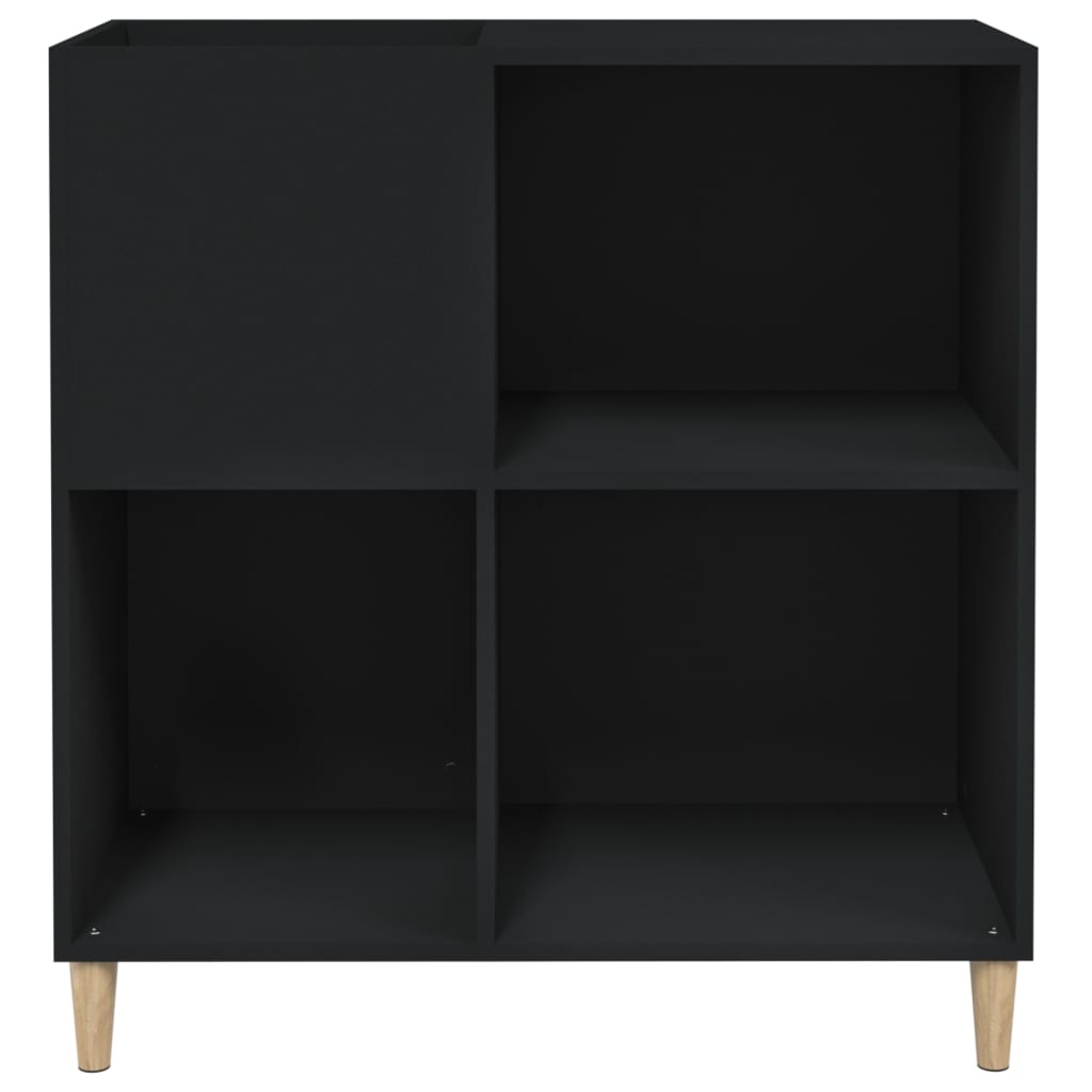 Meuble à disques noir 84,5x38x89 cm en bois