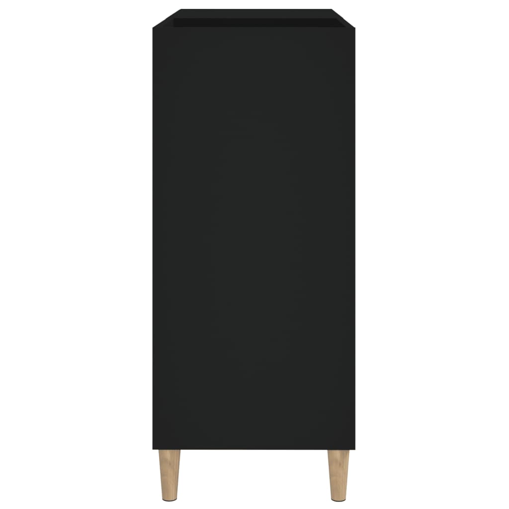 Meuble à disques noir 84,5x38x89 cm en bois