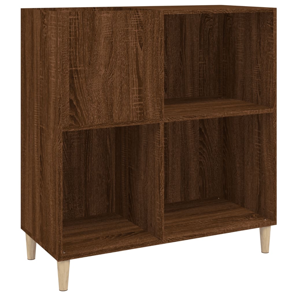 Record Cabinet Brown Oak Look 84.5x38x89 cm Wood Material