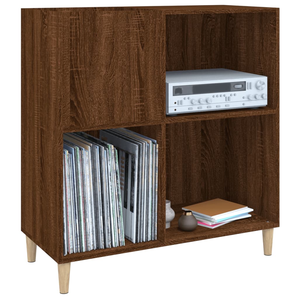 Record Cabinet Brown Oak Look 84.5x38x89 cm Wood Material