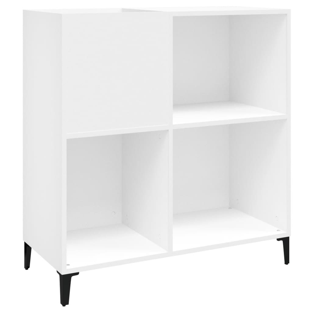 Record Cabinet White 84.5x38x89 cm Wood Material