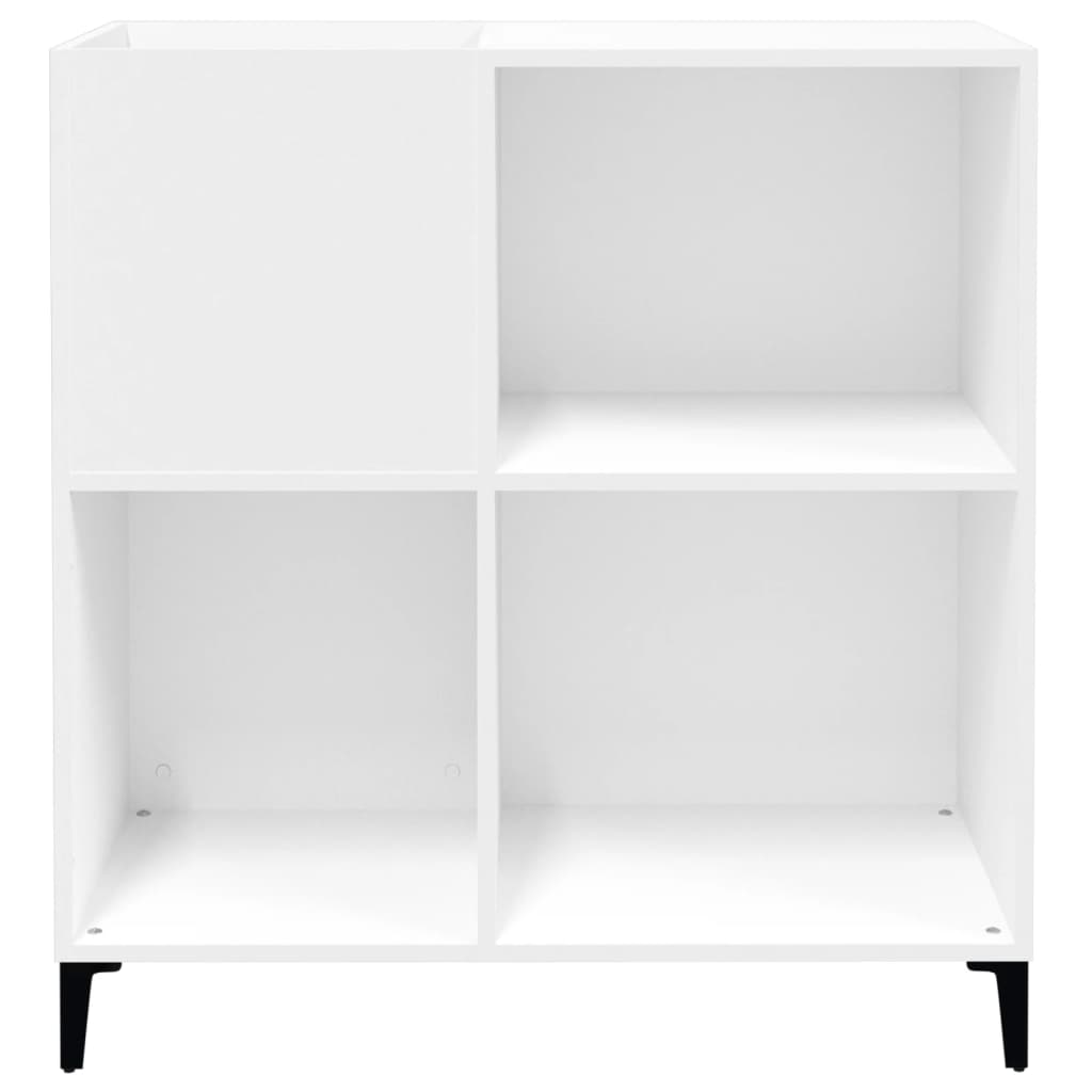 Record Cabinet White 84.5x38x89 cm Wood Material