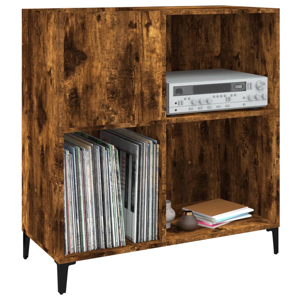 Record Cabinet Smoked Oak 84.5x38x89 cm Wood Material