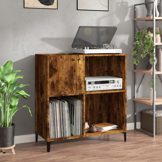 Record Cabinet Smoked Oak 84.5x38x89 cm Wood Material