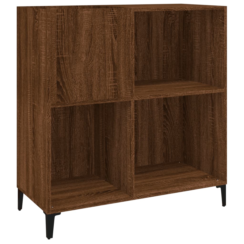 Record Cabinet Brown Oak Look 84.5x38x89 cm Wood Material