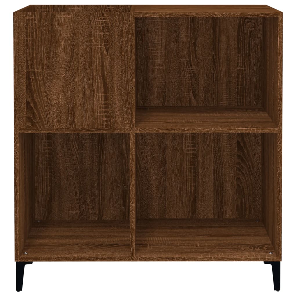 Record Cabinet Brown Oak Look 84.5x38x89 cm Wood Material
