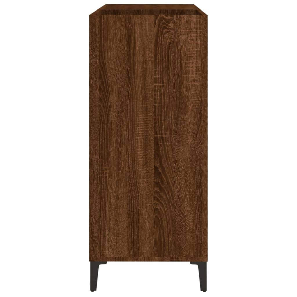 Record Cabinet Brown Oak Look 84.5x38x89 cm Wood Material