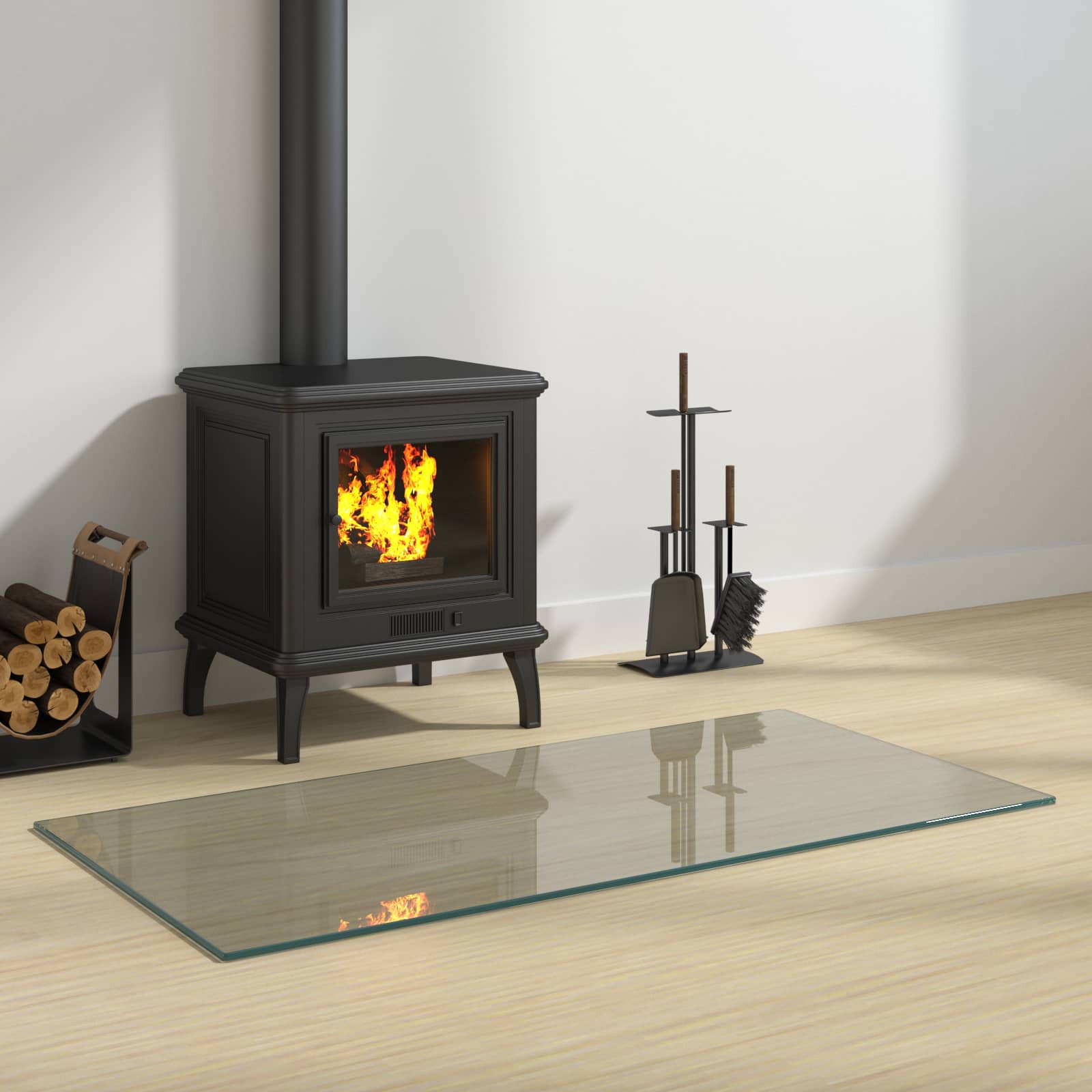 Feuerstelle Glasplatte Transparent 100 x 50 cm Glas