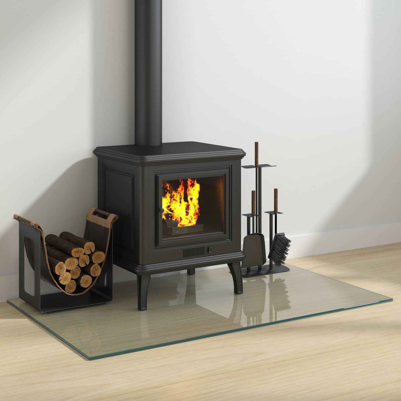 Feuerstelle Glasplatte Transparent 100 x 60 cm Glas