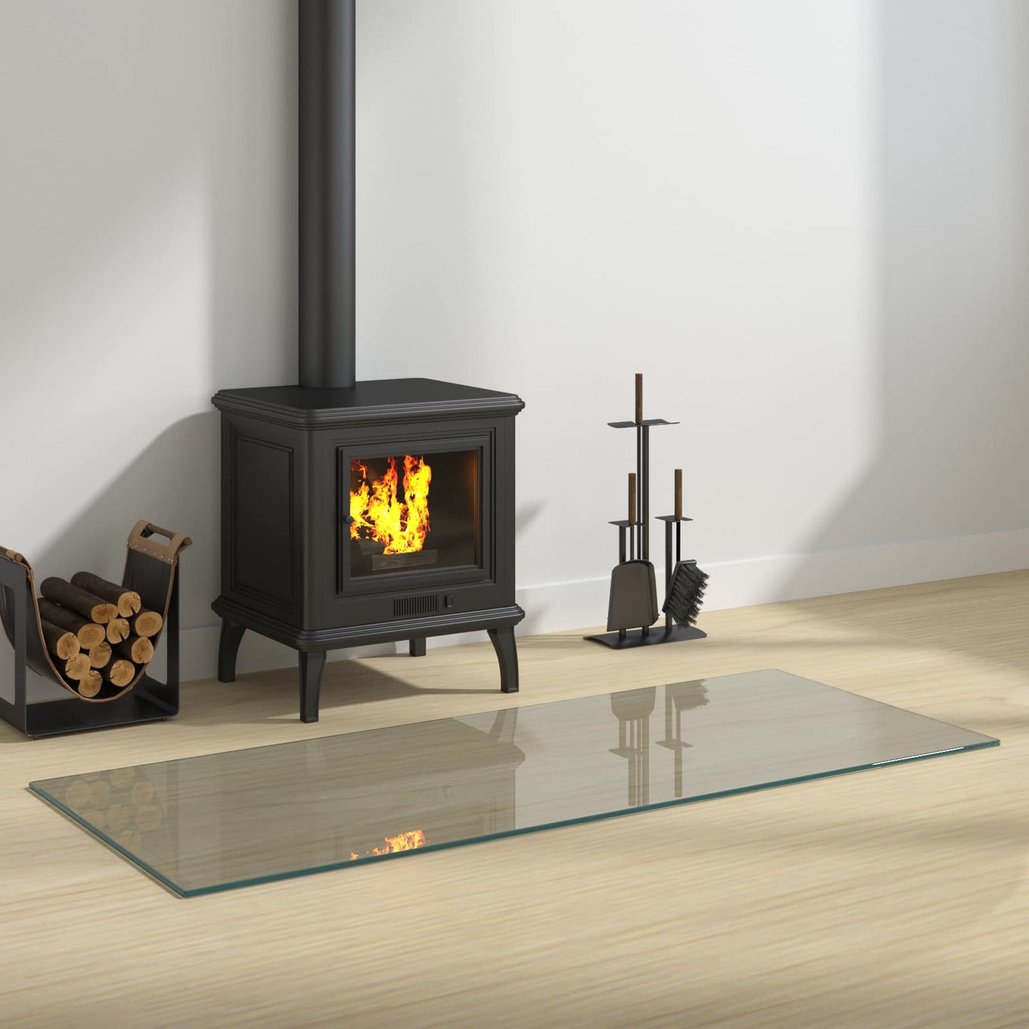 Feuerstelle Glasplatte Transparent 120 x 50 cm Glas