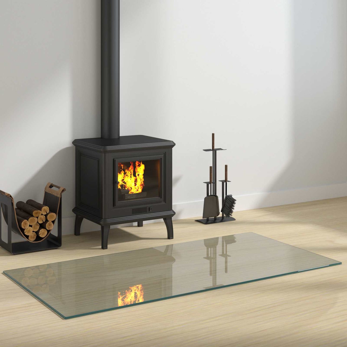 Feuerstelle Glasplatte Transparent 120 x 60 cm Glas