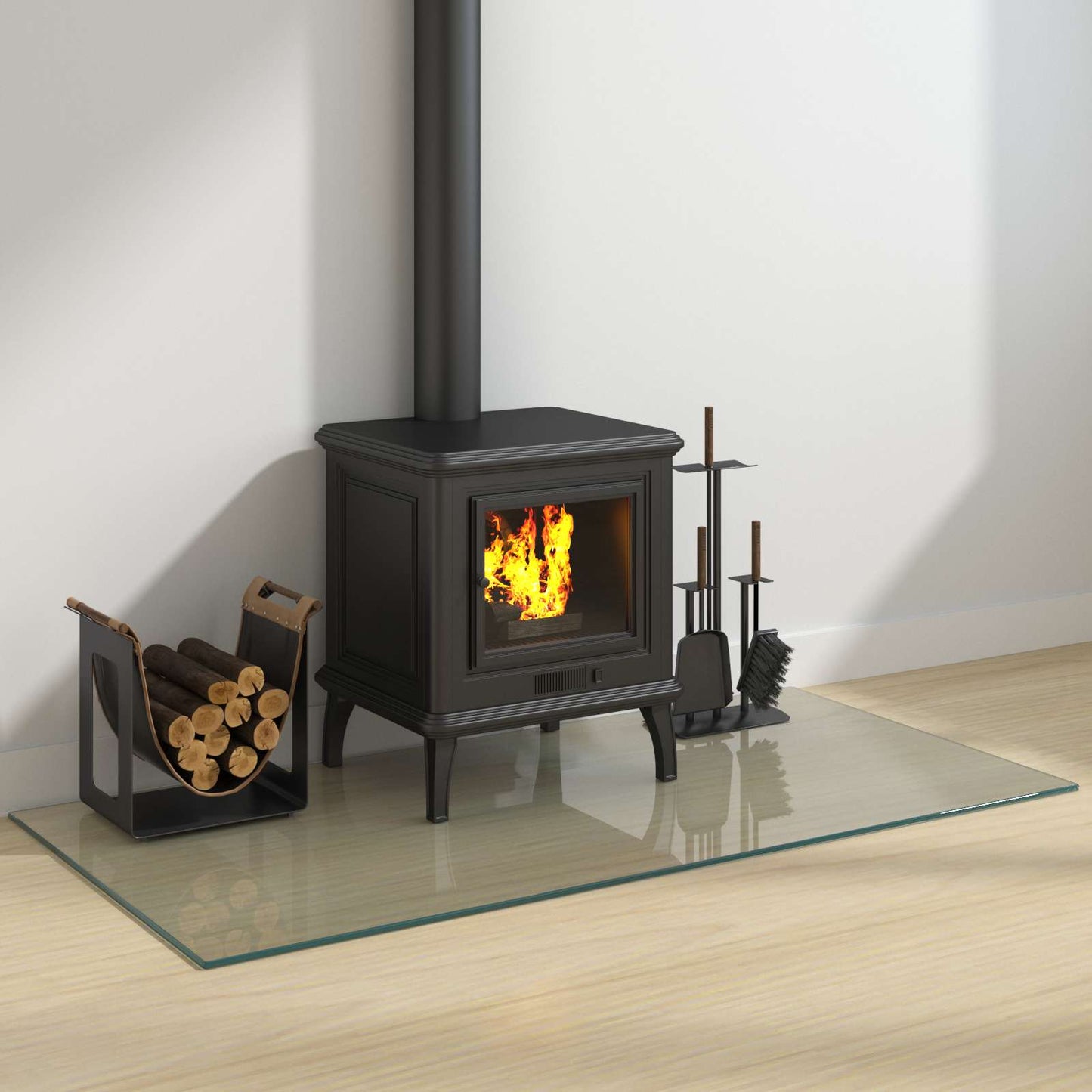 Feuerstelle Glasplatte Transparent 120 x 60 cm Glas