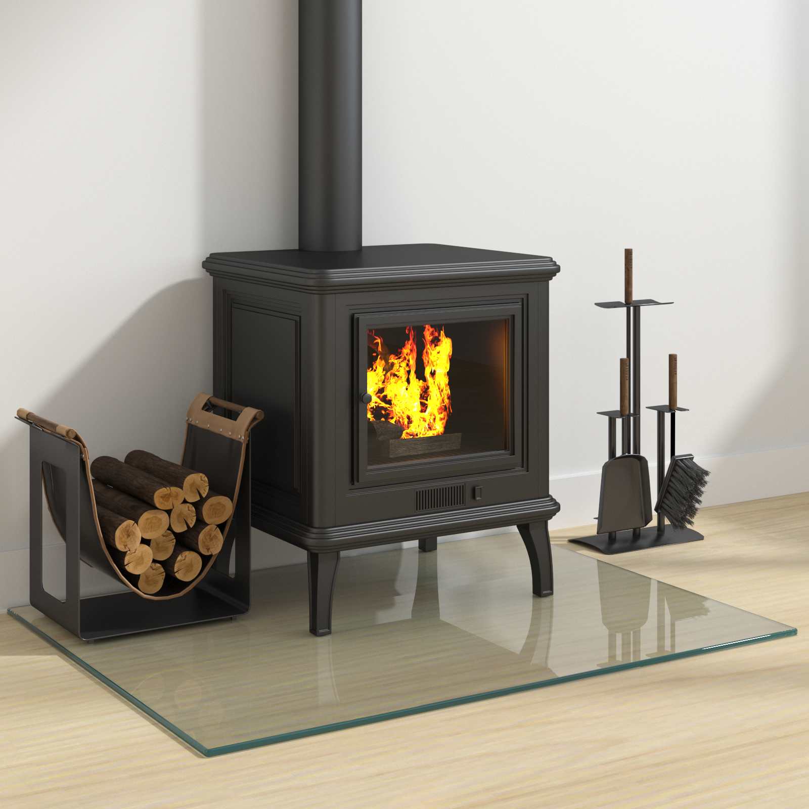 Feuerstelle Glasplatte Transparent 80 x 60 cm Glas
