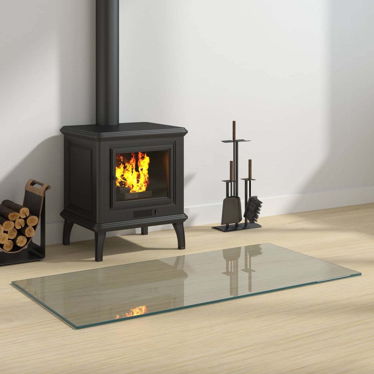 Feuerstelle Glasplatte Transparent 100 x 50 cm Glas