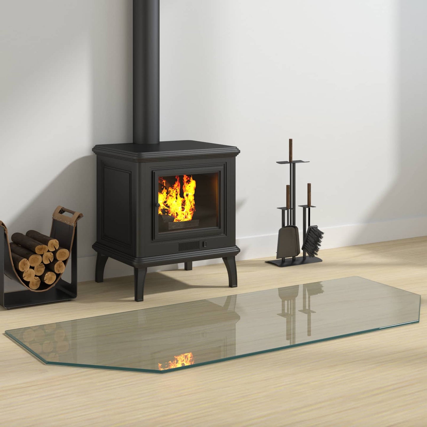Feuerstelle Glasplatte Transparent 120 x 50 cm Glas