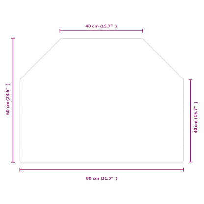 Feuerstelle Glasplatte Transparent 80 x 60 cm Glas
