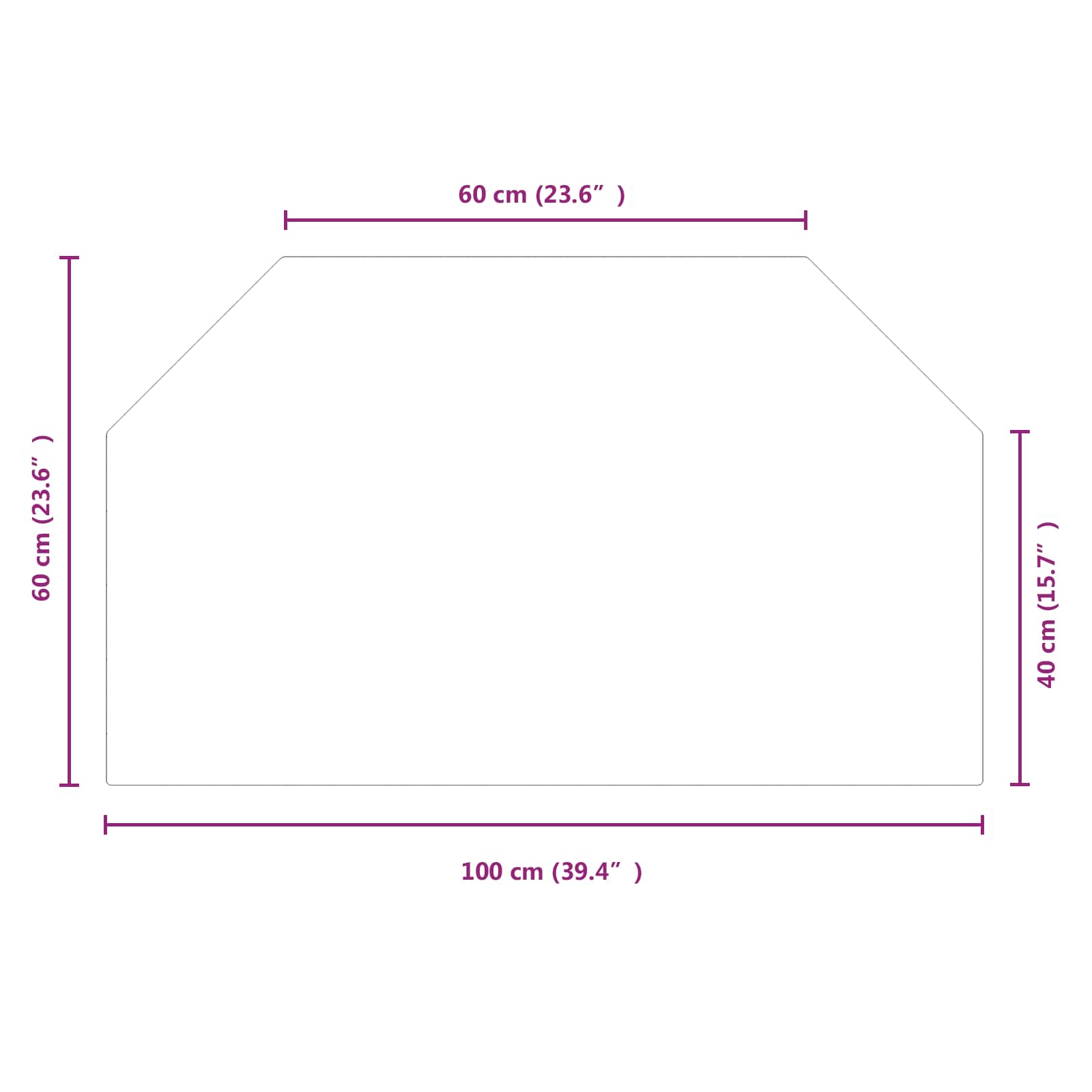 Feuerstelle Glasplatte Transparent 100 x 60 cm Glas