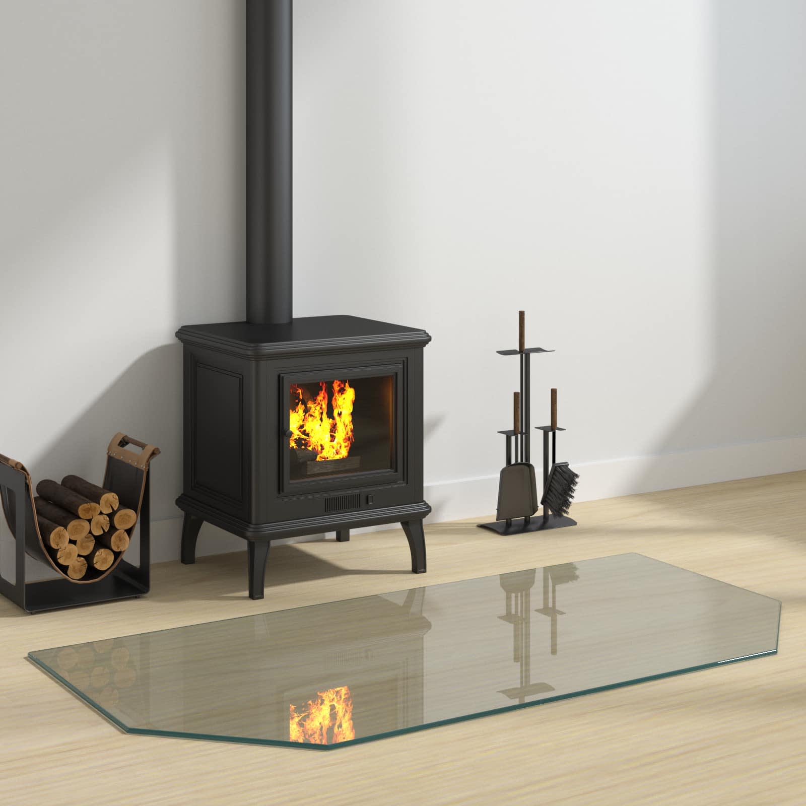 Feuerstelle Glasplatte Transparent 120 x 60 cm Glas