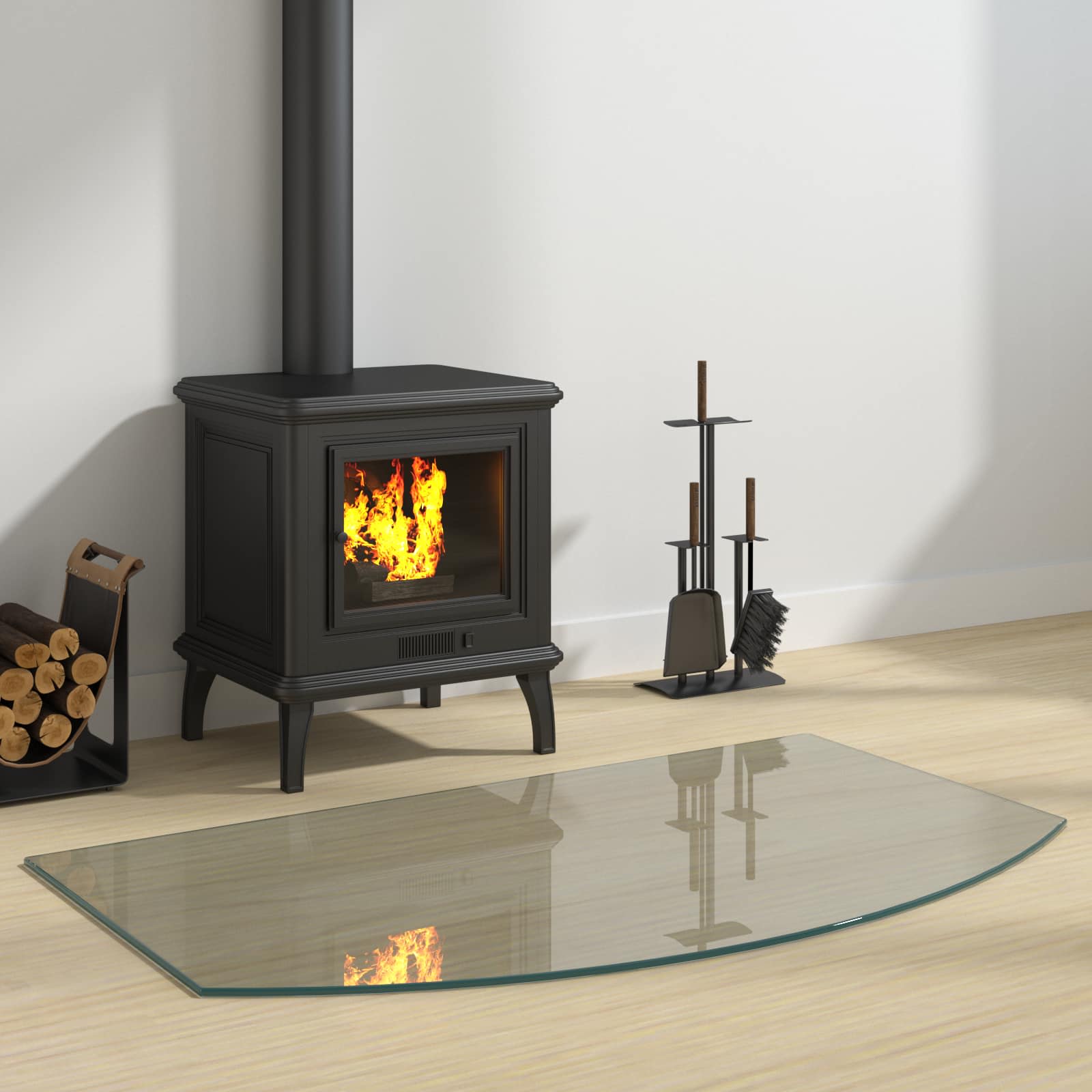 Feuerstelle Glasplatte Transparent 100 x 60 cm Glas