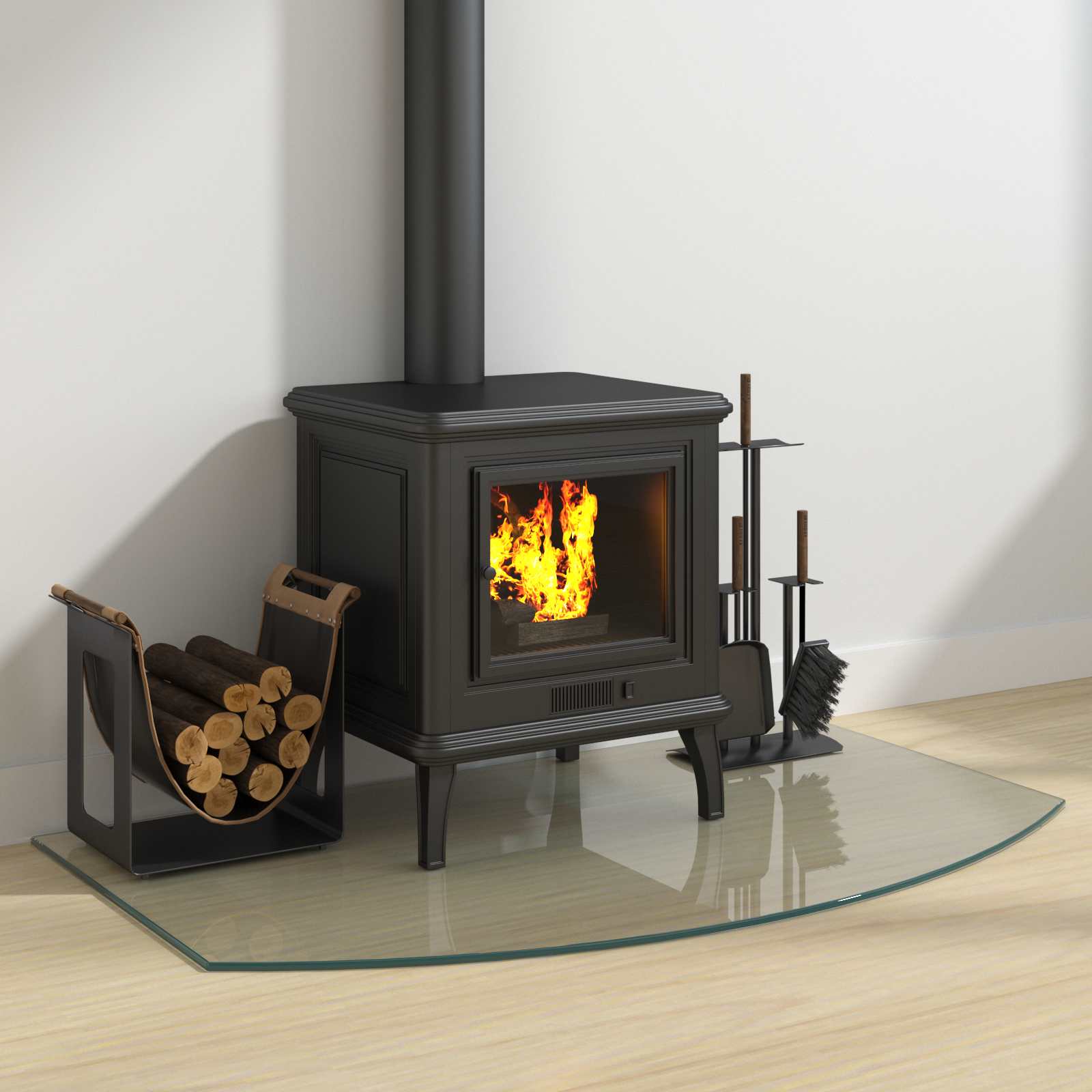 Feuerstelle Glasplatte Transparent 100 x 60 cm Glas