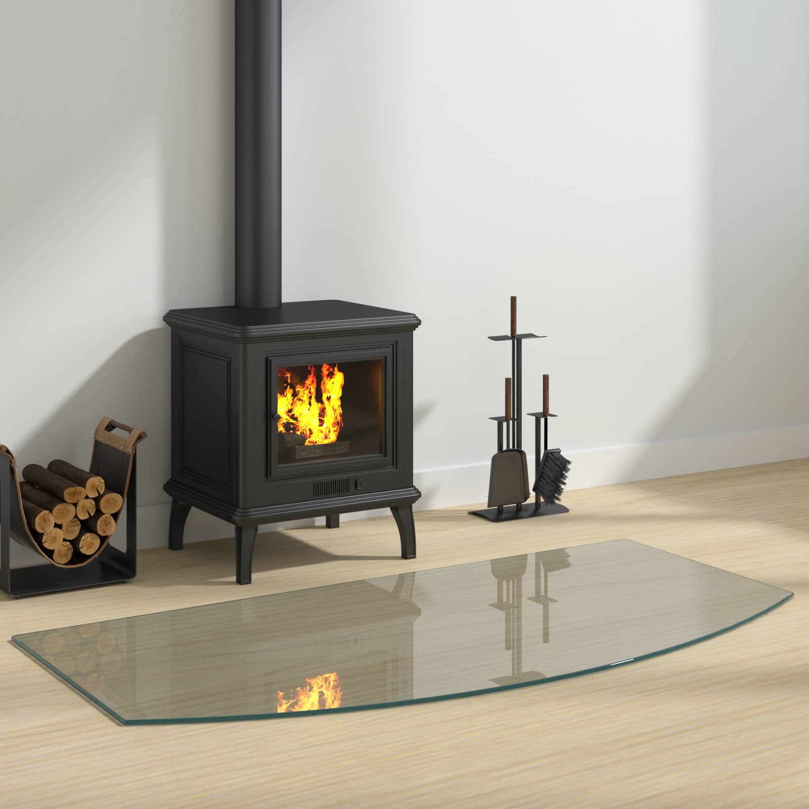 Feuerstelle Glasplatte Transparent 120 x 60 cm Glas