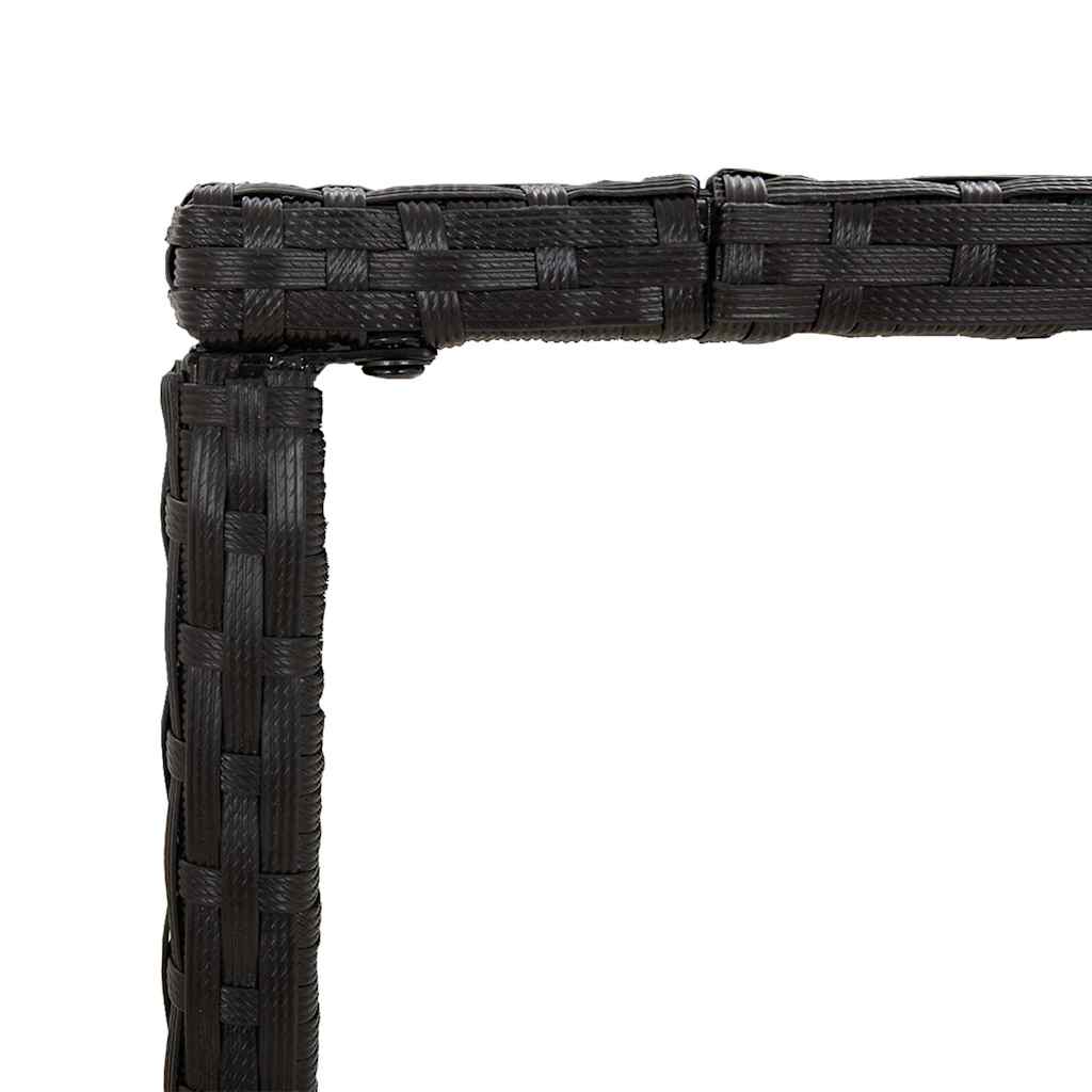 3-tlg. Gartenbar-Set Schwarz Poly Rattan