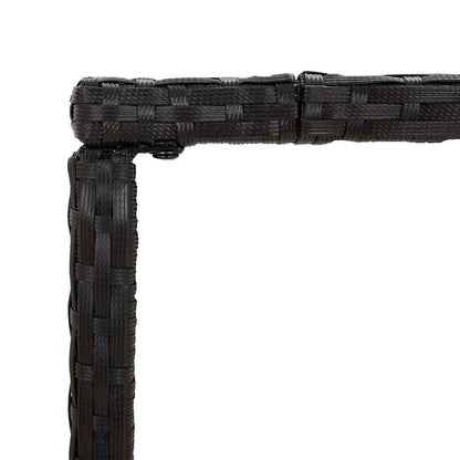 3-tlg. Gartenbar-Set Schwarz Poly Rattan