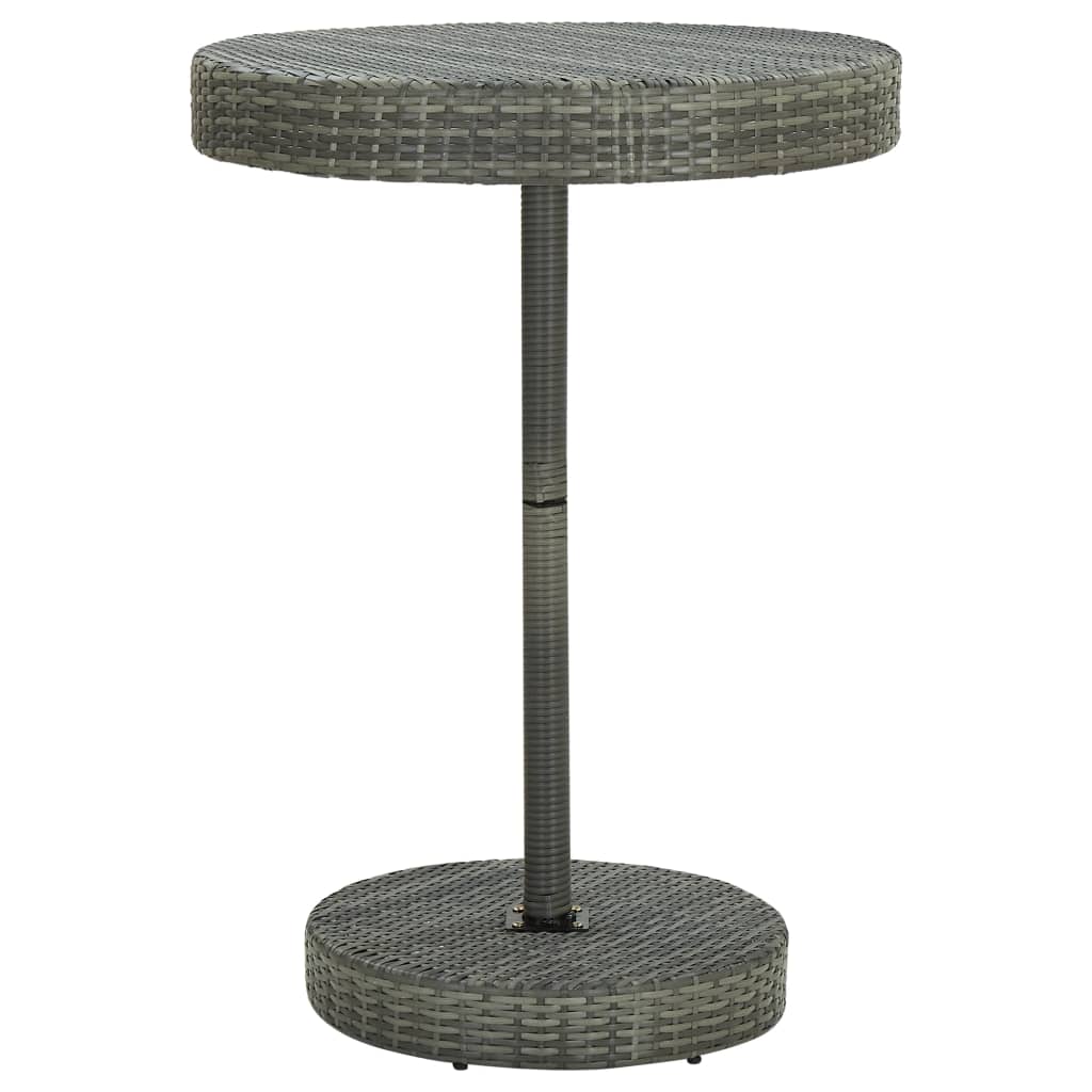 5-piece garden bar set grey poly rattan &amp; solid acacia wood