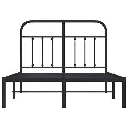 Bettgestell mit Kopfteil Metall Schwarz 120x200 cm