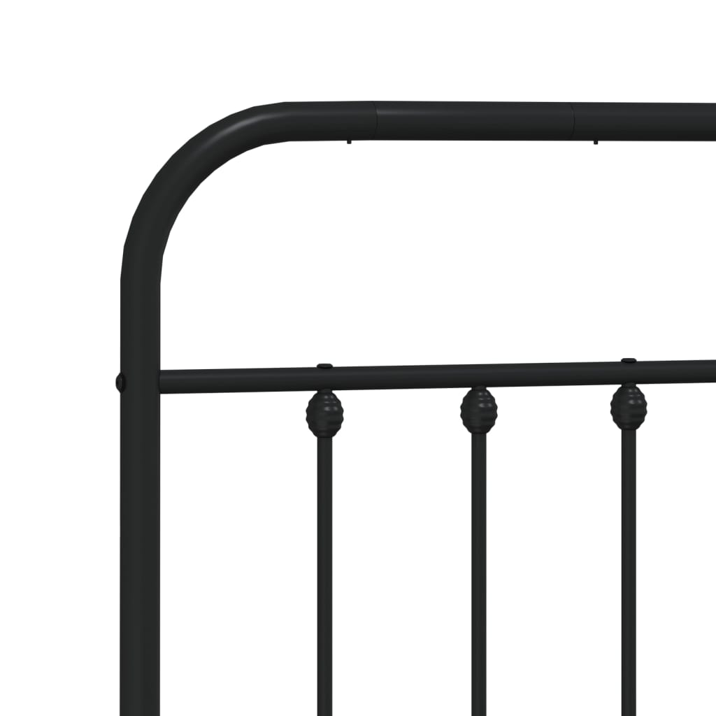 Bed frame with headboard metal black 193x203 cm
