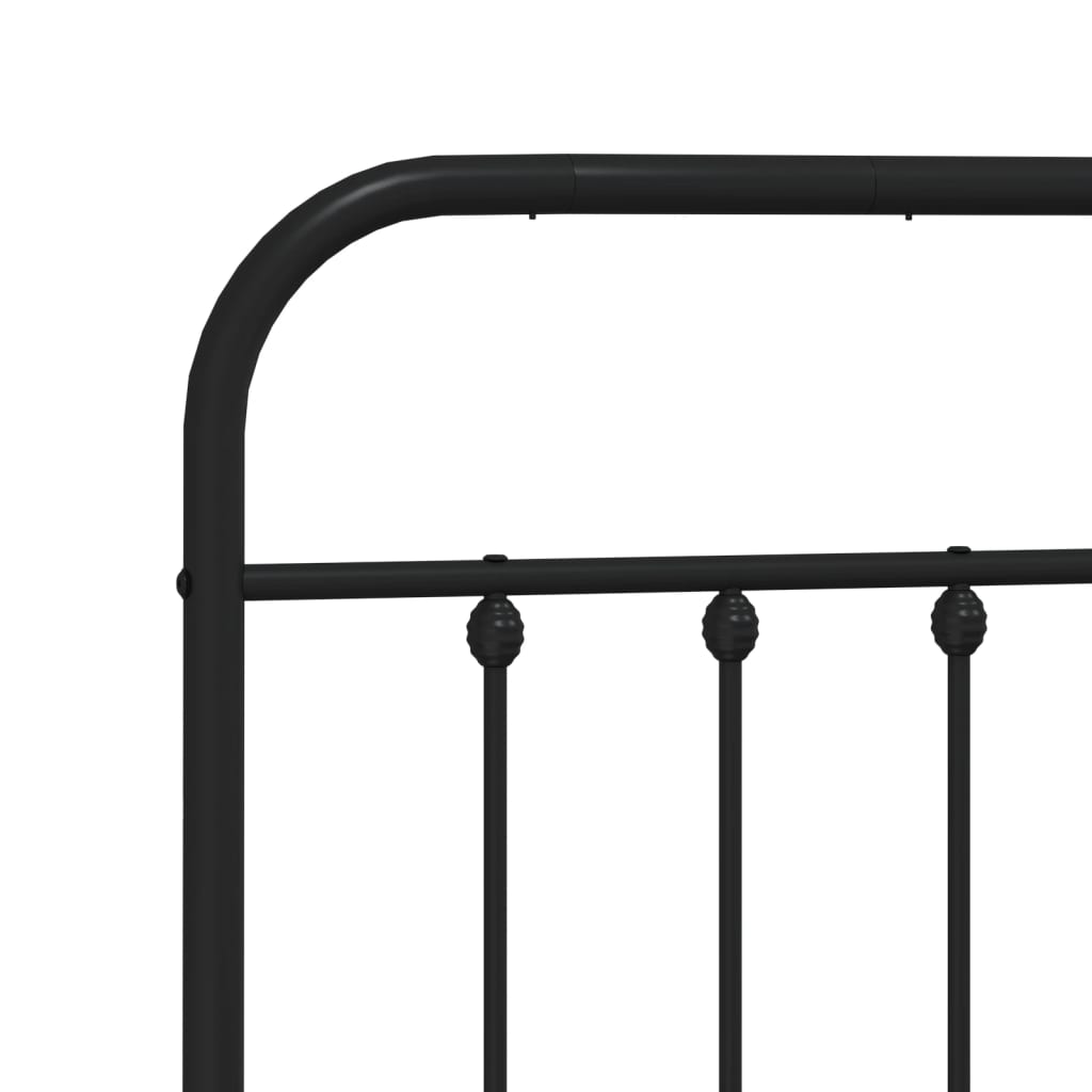 Bed frame with headboard metal black 200x200 cm